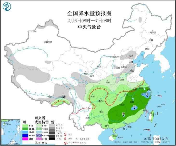 今明中东部雨雪降温显著 华北黄淮等地将有持续霾天气